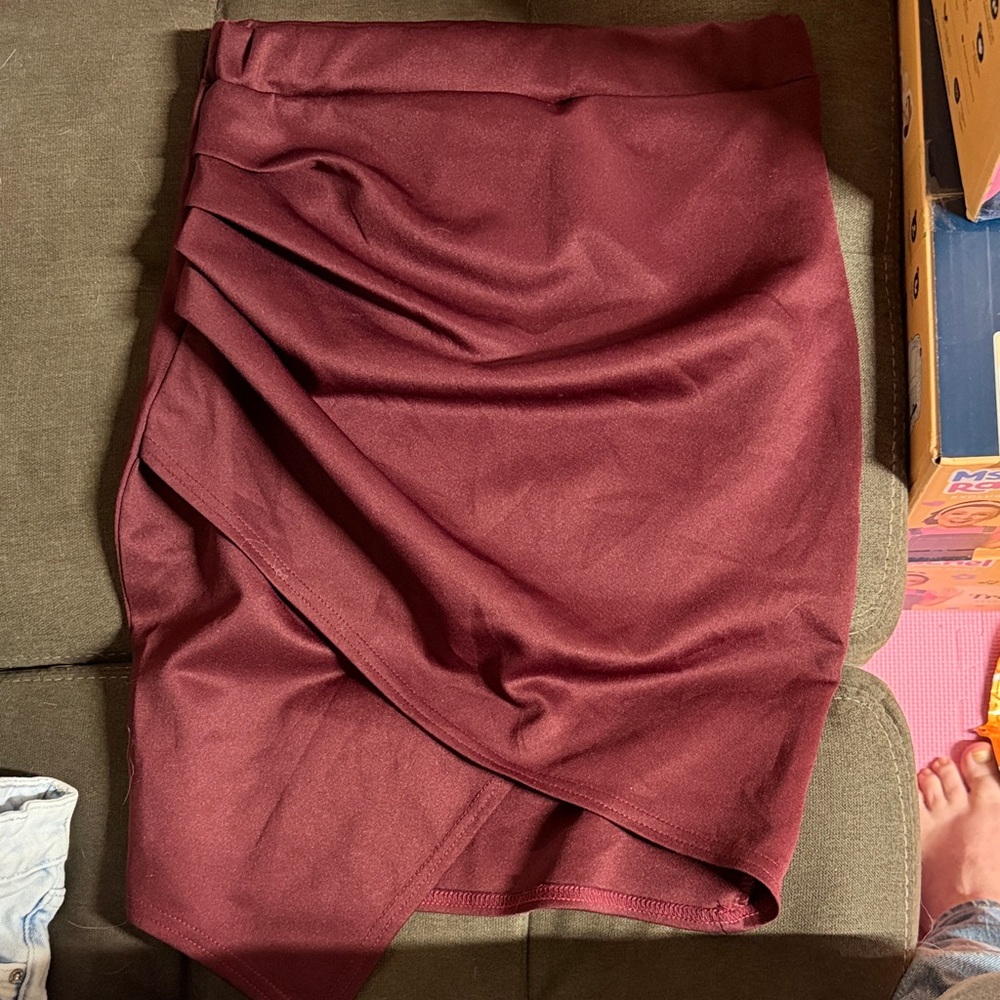 Burgundy Women's Mini Skirt